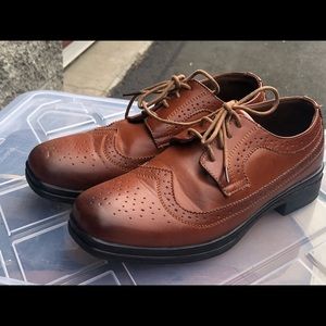 Ace Brown Leather Lightweight Oxford Shoes Size 5D